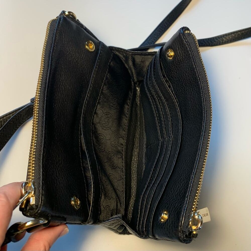 Michael Kors Fulton Pebble Leather Crossbody Bag Black - Picture 3 of 5